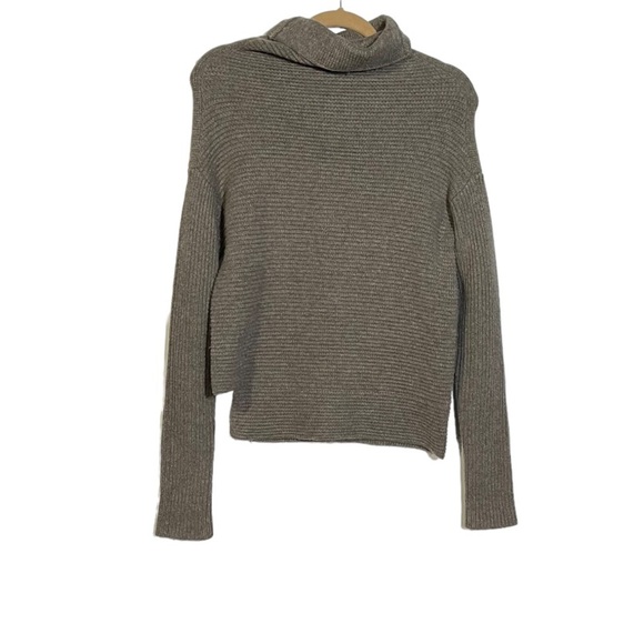 Babaton Aritzia Turtleneck Sweater Mika Wool Cashmere Ribbed Taupe size XXS - Picture 1 of 8